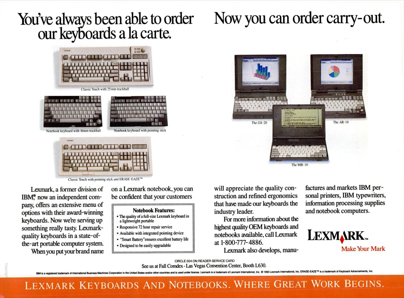 Lexmark advert from December 1993<a class='source-link' href='/wiki?id=modelm#Sources'><sup>[7]</sup></a>