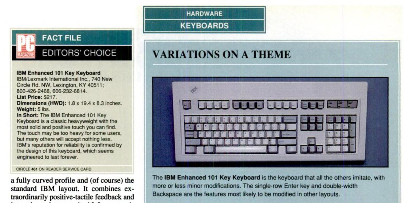 IBM Enhanced Keyboard in PC Mag, February 1992<a class='source-link' href='/wiki?id=modelmenhanced#Sources'><sup>[19]</sup></a>