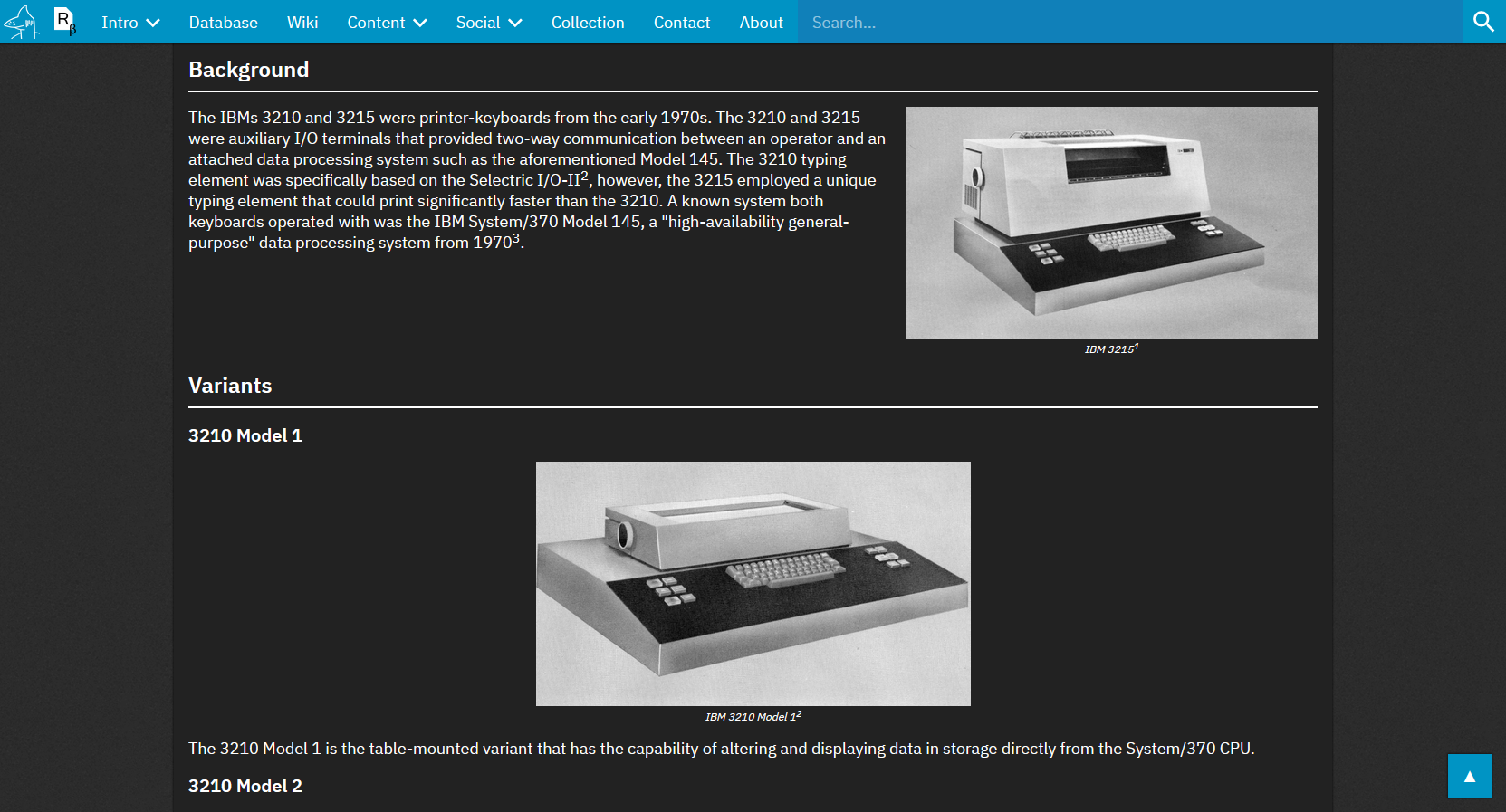 The IBM 3210 & 3215 Printer-Keyboard wiki article, build 11th September 2021
