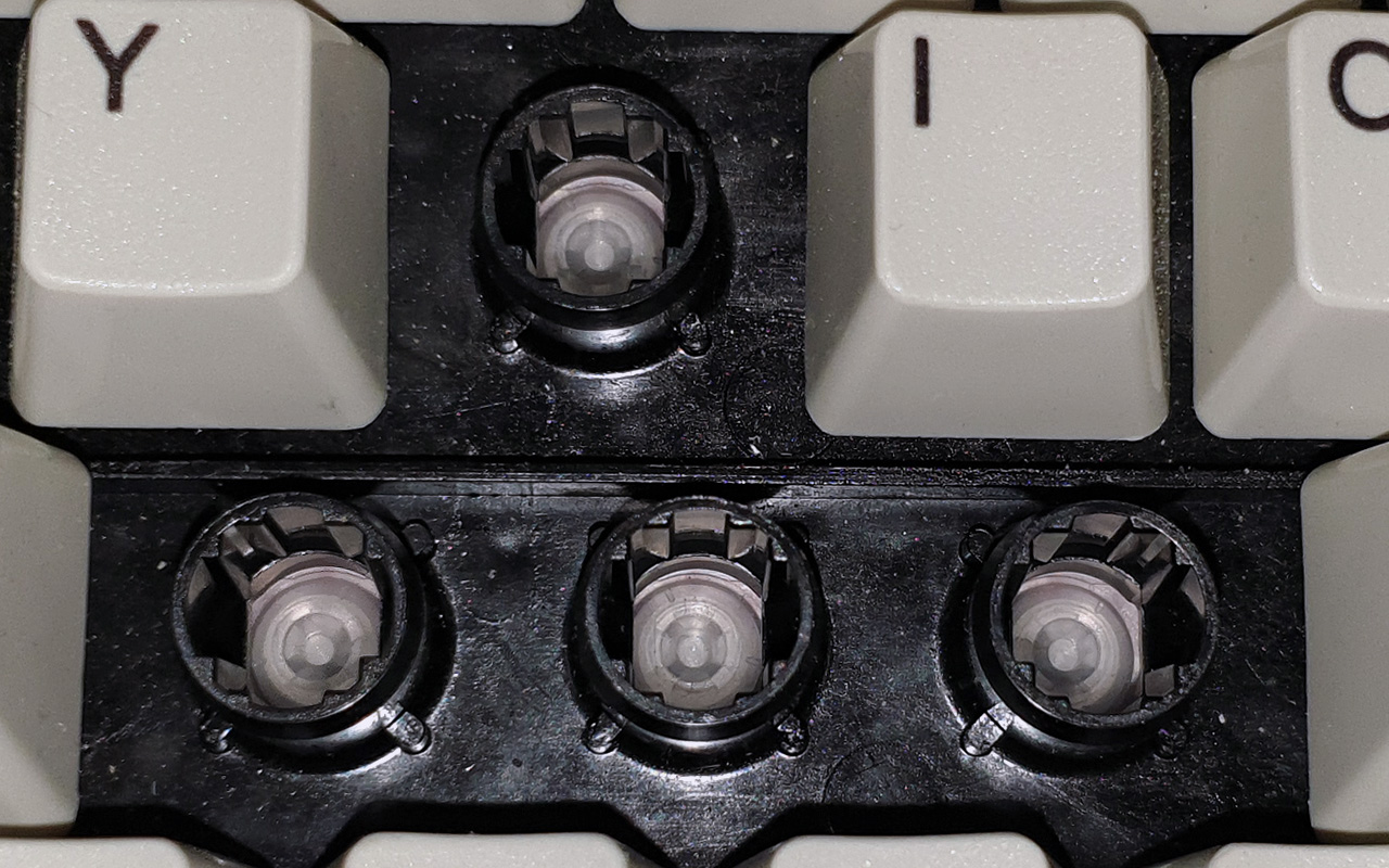 Quiet Touch rubber domes on an IBM Basic Keyboard<a class='source-link' href='/wiki?id=modelm#Sources'><sup>[ASK]</sup></a>
