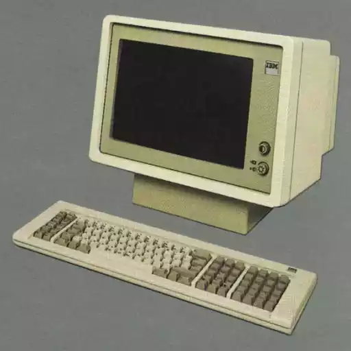 A photo of an IBM 4704 Model 3 Display Station with 12" display and Model 400 Administrative Keyboard